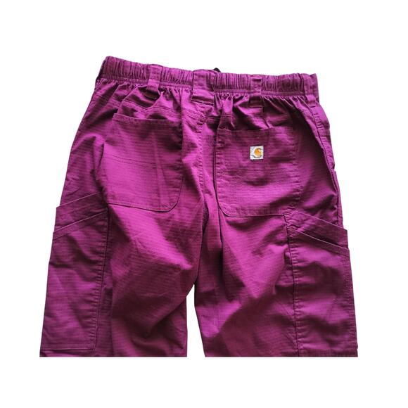 Carhartt Men's Wine Straight Leg Short Fit Multi-Cargo Srub Pants Size S - Picture 8 of 12